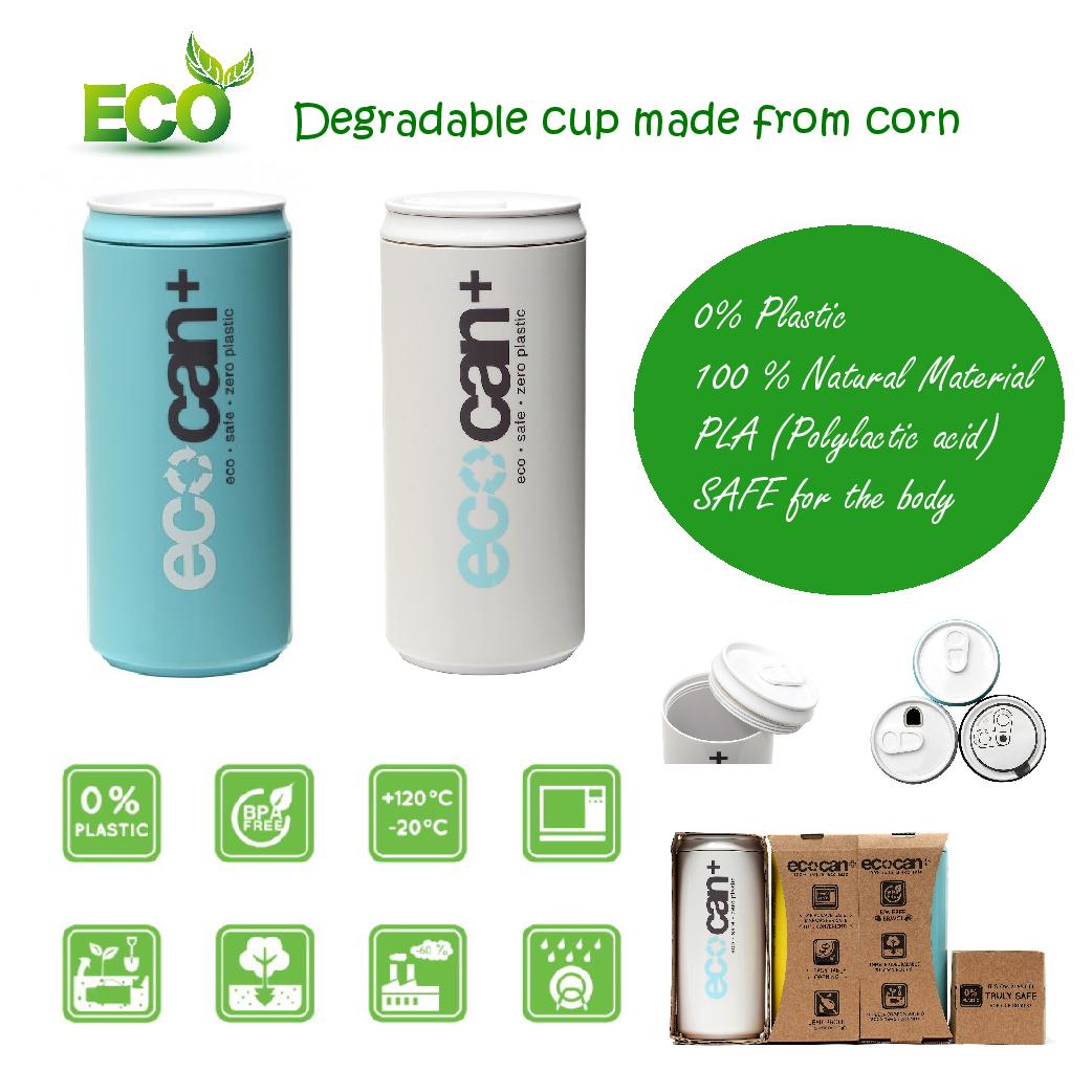 Degradable cup made from corn